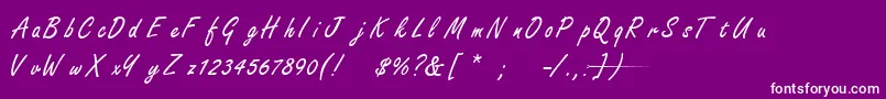 フォントFreestyleScriptNormal – 紫の背景に白い文字