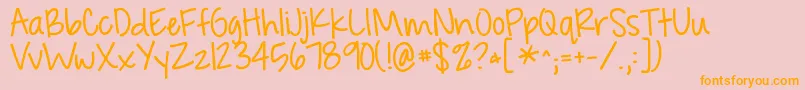 Kgfeeling22 Font – Orange Fonts on Pink Background