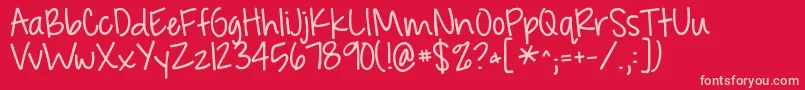 Kgfeeling22 Font – Pink Fonts on Red Background