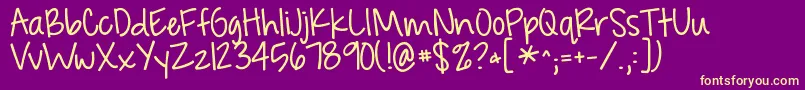 Kgfeeling22 Font – Yellow Fonts on Purple Background