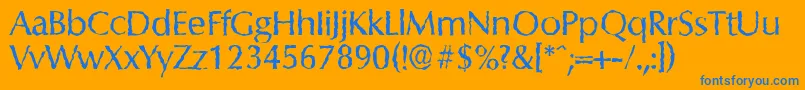 ColumbiarandomRegular Font – Blue Fonts on Orange Background