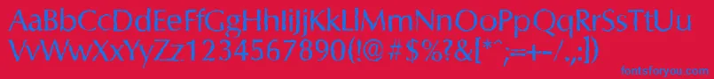 ColumbiarandomRegular Font – Blue Fonts on Red Background