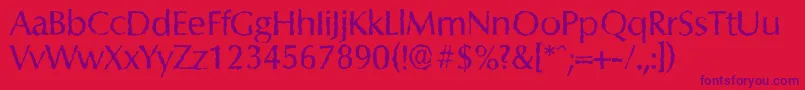 ColumbiarandomRegular Font – Purple Fonts on Red Background