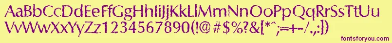 ColumbiarandomRegular Font – Purple Fonts on Yellow Background