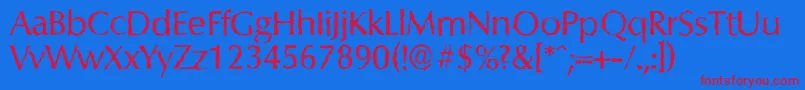 ColumbiarandomRegular-fontti – punaiset fontit sinisellä taustalla