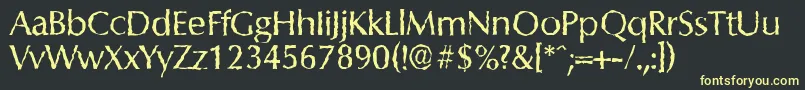 ColumbiarandomRegular Font – Yellow Fonts on Black Background