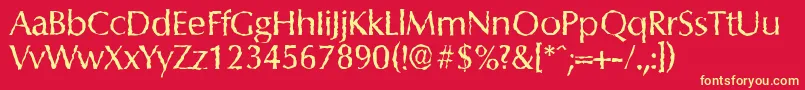 ColumbiarandomRegular Font – Yellow Fonts on Red Background