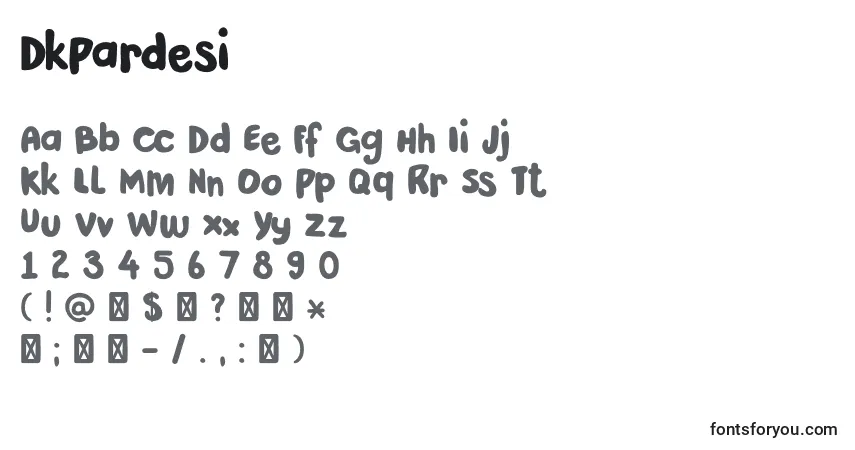 Schriftart DkPardesi – Alphabet, Zahlen, spezielle Symbole