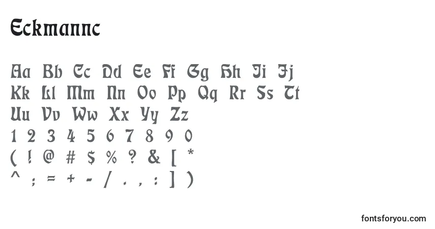 Eckmannc-fontti – aakkoset, numerot, erikoismerkit