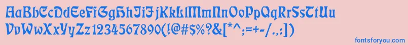 Eckmannc Font – Blue Fonts on Pink Background