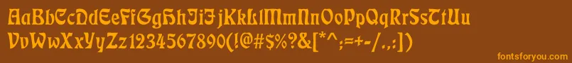 Eckmannc Font – Orange Fonts on Brown Background