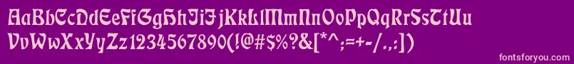 Eckmannc-Schriftart – Rosa Schriften auf violettem Hintergrund