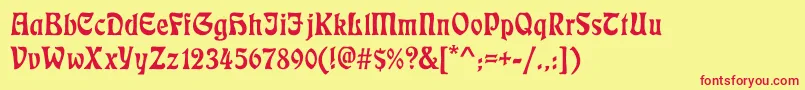 Eckmannc Font – Red Fonts on Yellow Background
