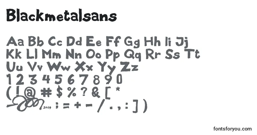 Шрифт Blackmetalsans – алфавит, цифры, специальные символы