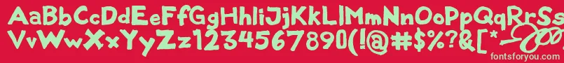 Blackmetalsans Font – Green Fonts on Red Background