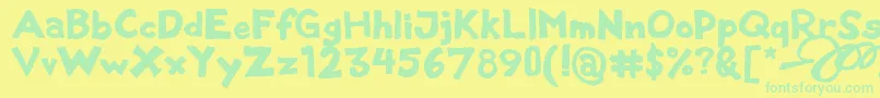 Blackmetalsans Font – Green Fonts on Yellow Background