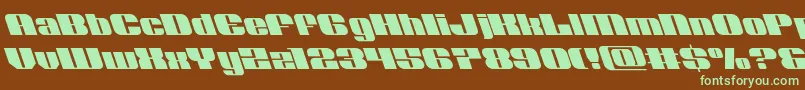 Nolocontendreleft-fontti – vihreät fontit ruskealla taustalla