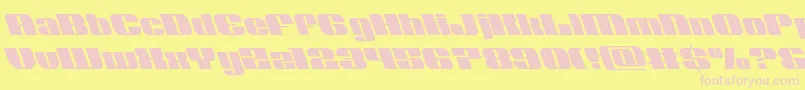 フォントNolocontendreleft – ピンクのフォント、黄色の背景