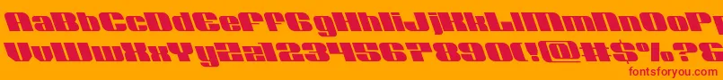 Nolocontendreleft-Schriftart – Rote Schriften auf orangefarbenem Hintergrund