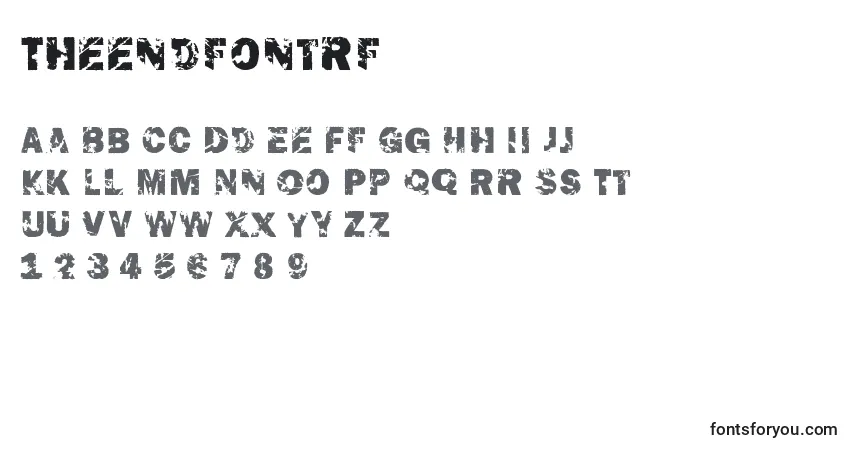 Czcionka Theendfontrf – alfabet, cyfry, specjalne znaki