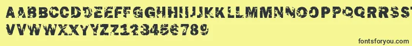 Theendfontrf Font – Black Fonts on Yellow Background