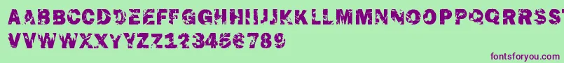 Theendfontrf Font – Purple Fonts on Green Background