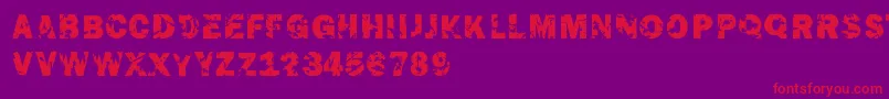 Theendfontrf Font – Red Fonts on Purple Background