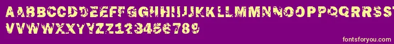 Theendfontrf Font – Yellow Fonts on Purple Background