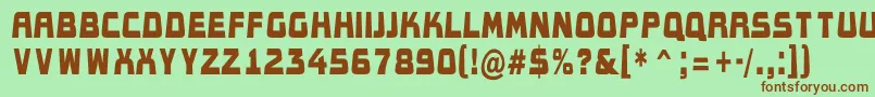 Шрифт AConceptotitulldbk – коричневые шрифты на зелёном фоне