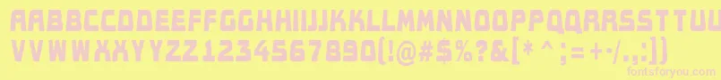 Fonte AConceptotitulldbk – fontes rosa em um fundo amarelo