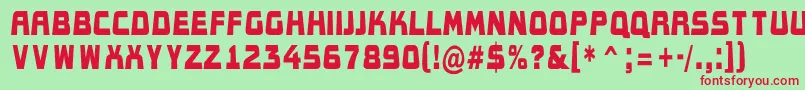 Шрифт AConceptotitulldbk – красные шрифты на зелёном фоне