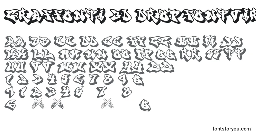 A fonte Graffonti.3D.Drop.Fontvir.Us – alfabeto, números, caracteres especiais