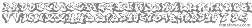 Graffonti.3D.Drop.Fontvir.Us-Schriftart – Graue Schriften auf weißem Hintergrund