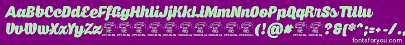 Capricascriptpersonaluse Font – Green Fonts on Purple Background