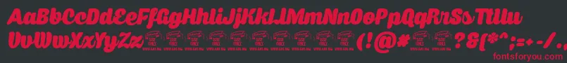 Capricascriptpersonaluse Font – Red Fonts on Black Background