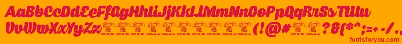 Capricascriptpersonaluse Font – Red Fonts on Orange Background