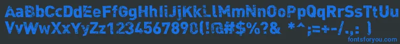 Dink Font – Blue Fonts on Black Background