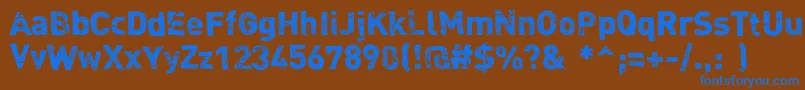 Dink Font – Blue Fonts on Brown Background