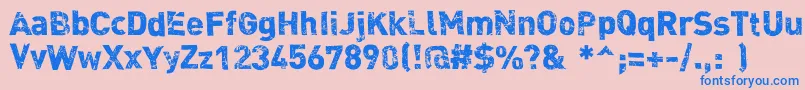 フォントDink – ピンクの背景に青い文字