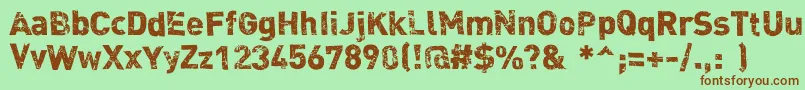 Dink Font – Brown Fonts on Green Background