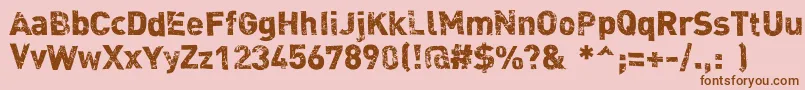 Dink Font – Brown Fonts on Pink Background