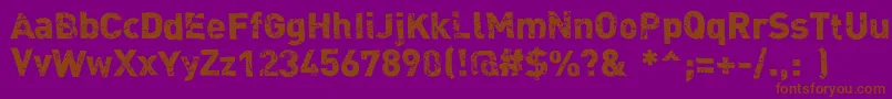 Dink-Schriftart – Braune Schriften auf violettem Hintergrund