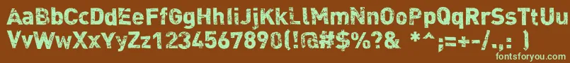 Dink Font – Green Fonts on Brown Background