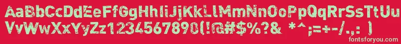 Dink Font – Green Fonts on Red Background