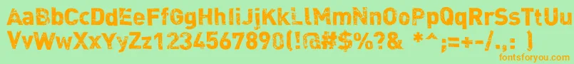 Dink Font – Orange Fonts on Green Background