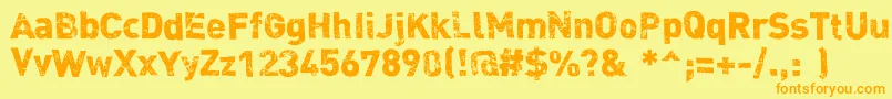 Dink Font – Orange Fonts on Yellow Background