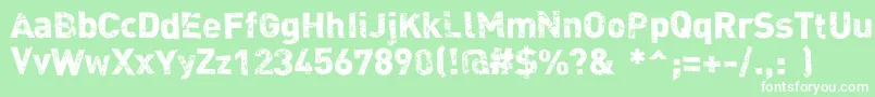 Dink Font – White Fonts on Green Background