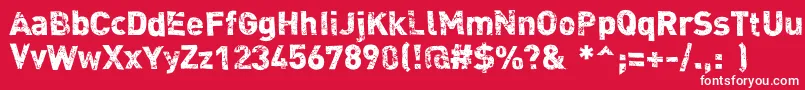 Dink Font – White Fonts on Red Background