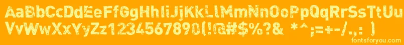 Dink Font – Yellow Fonts on Orange Background