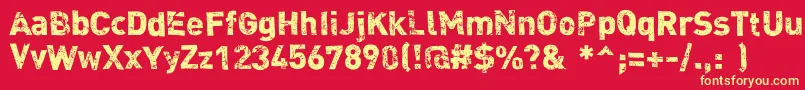 フォントDink – 黄色の文字、赤い背景